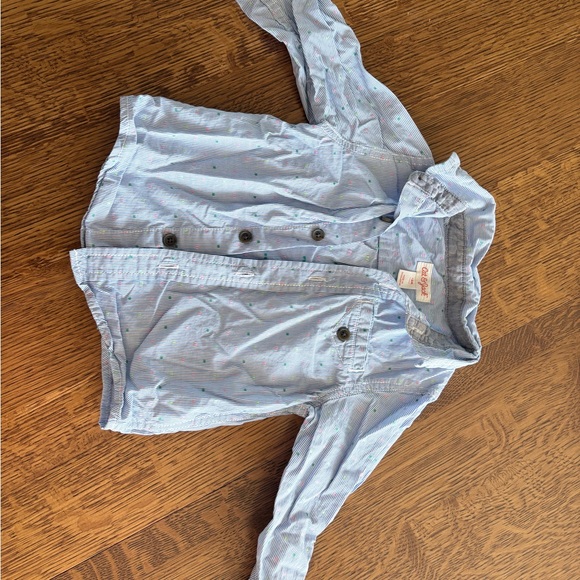 EASTER BOY 18 month Cat & Jack Blue Striped Button Down Shirt - Picture 2 of 2